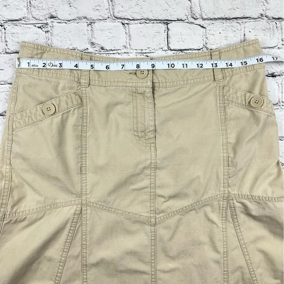 LOFT Flare Khaki Skirt 8 - Picture 6 of 8